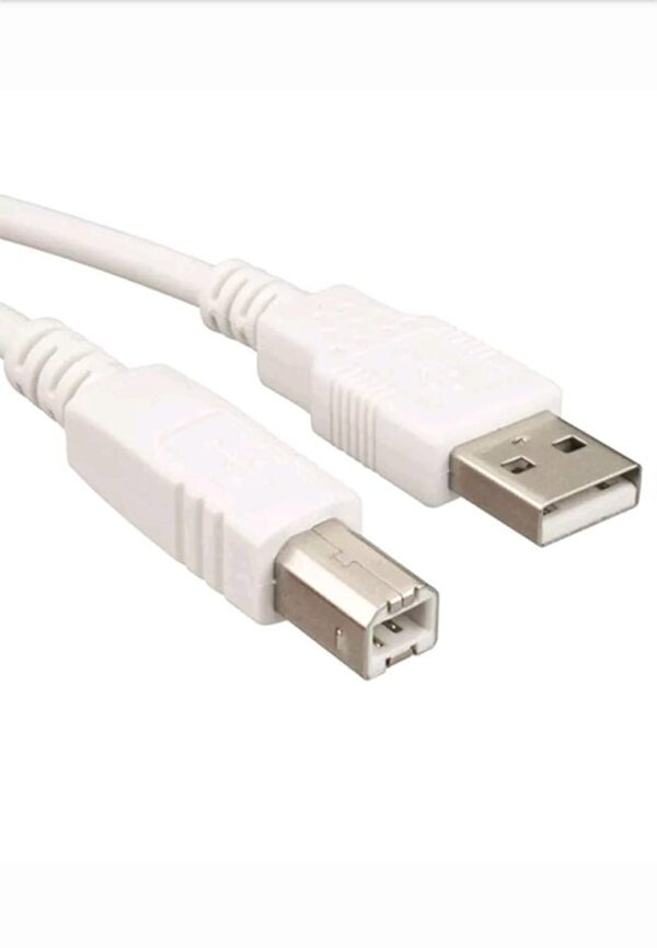 Printer USB Data Cable, PC to Printer Connector, White