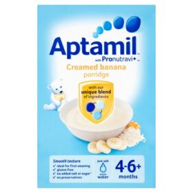 Aptamil Baby Food Creamed Banana Porridge 4-6+ Months 125g Cereal