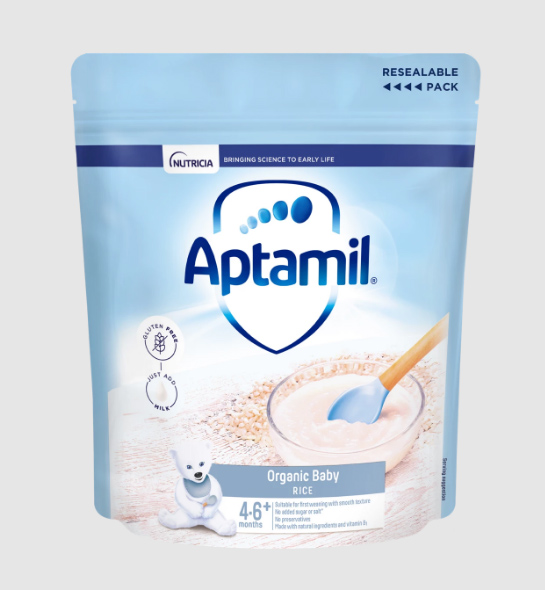 Aptamil Organic Baby Rice (4-6+ Months) – 100G