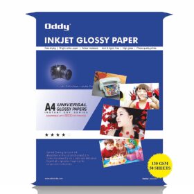 Oddy Coated Glossy A4 Size Photo Paper – Universal Coated, Water Proof Pack of 50 Sheets