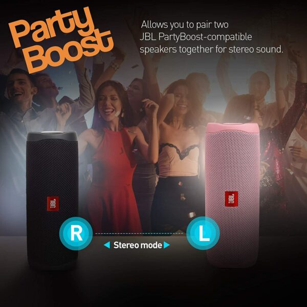 JBL Flip 5 Waterproof Bluetooth Speaker, Pink