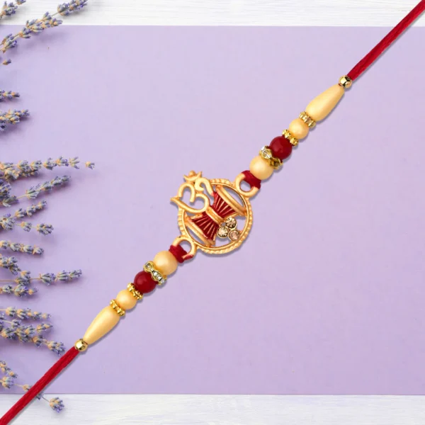 Spiritual Rakhi with Om and Damru Motif – Perfect for Raksha Bandhan 2025