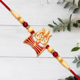 Lord Shiva Trishul Rakhi with Damru Charm