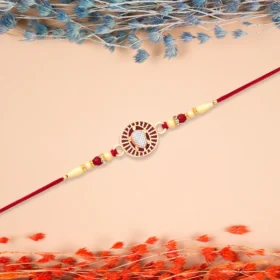 Buy Designer Turtle Rakhi for Brother – Red Beaded Thread & Good Luck Charm