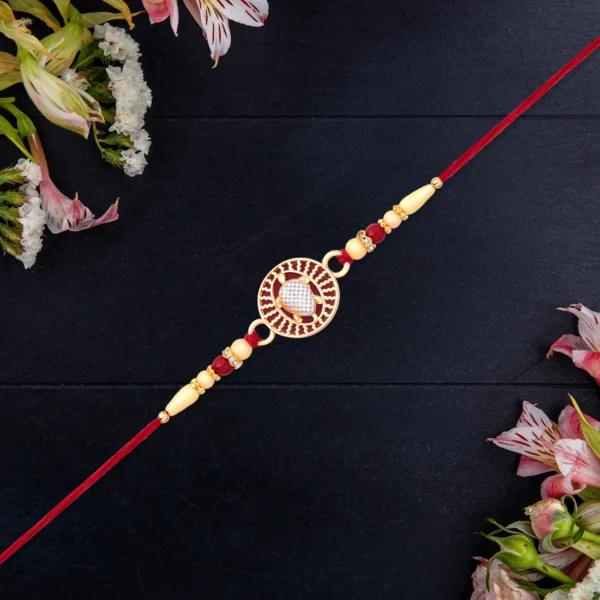 Turtle Rakhi – Designer Charm with Red Beaded Thread