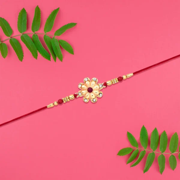 Golden Rakhi with Designer Finish – Perfect Blend of Tradition & Class