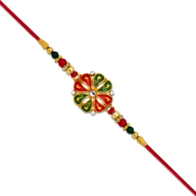 Vibrant Floral Rakhi for Brother – A Splash of Color & Tradition