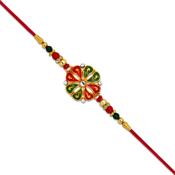 Vibrant Floral Rakhi for Brother – A Splash of Color & Tradition
