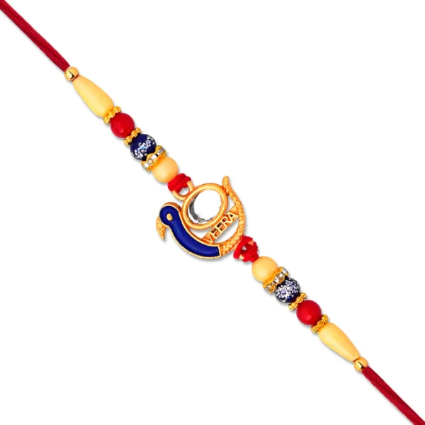 Veera Rakhi with Peacock Charm – A Symbol of Pride & Love