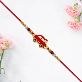 Purchase Cute Red Car Rakhi for Kids – Beaded Raksha Bandhan Thread