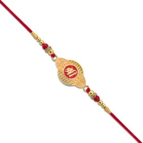 Golden Shree Rakhi with Designer Frame – Traditional Elegance