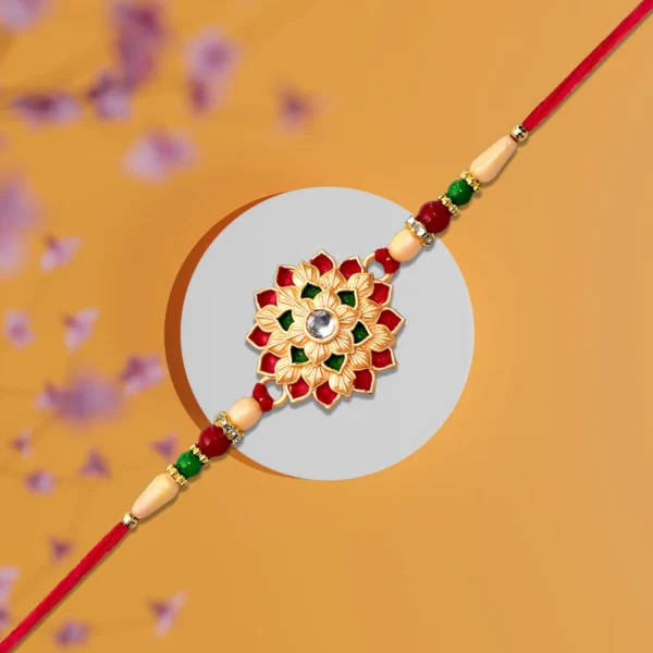 Handcrafted Flower Design Rakhi – A Touch of Tradition