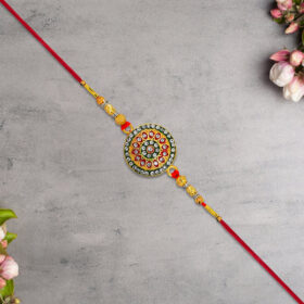 Premium Kundan Rakhi for Brother with Enamel Detailing – Raksha Bandhan Special