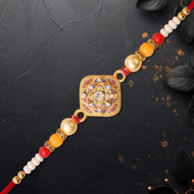 Intricate Mandala Rakhi in Square Shape – Artistic Rakhi for Brother