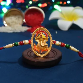 Lord Ganesha Designer Rakhi with Sacred Thread for Raksha Bandhan 2025
