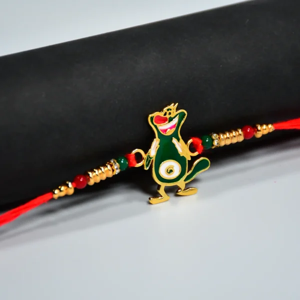 Kids Cartoon Character Rakhi – Funny Design with Beaded Red Thread