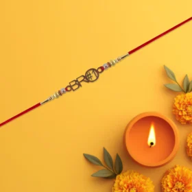 Buy Trendy Brother Rakhi with Wooden Centerpiece & Beads – Modern Raksha Bandhan Design