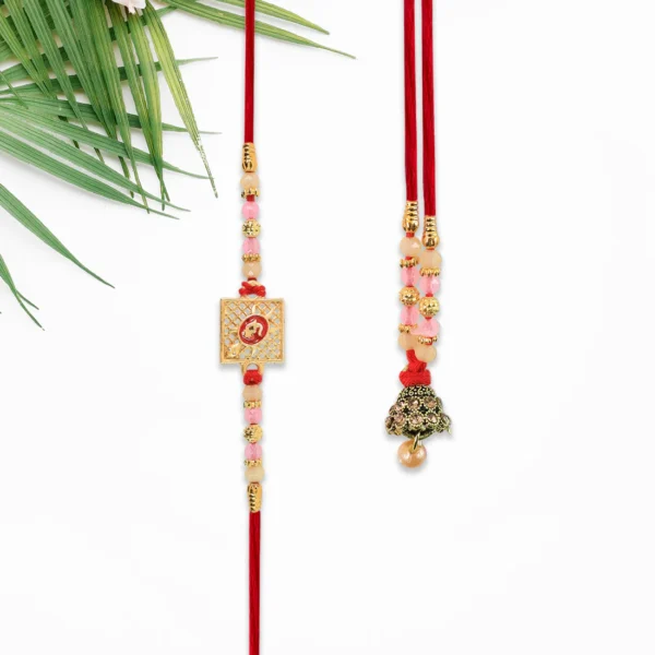 Bhaiya Bhabhi Rakhi Set – Love & Blessings with Heart Charm