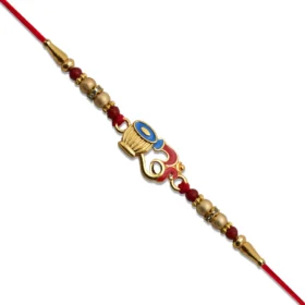 Fancy Matki & Om Rakhi – Enamel Work with Decorative Beads