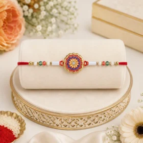 Classic RedBlue Floral Rakhi for Brother