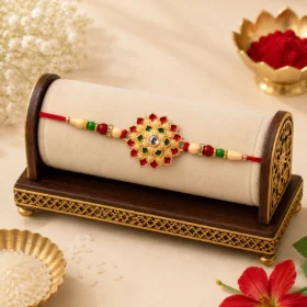 Flower Design Rakhi – Elegant Floral Symbol of Love & Tradition