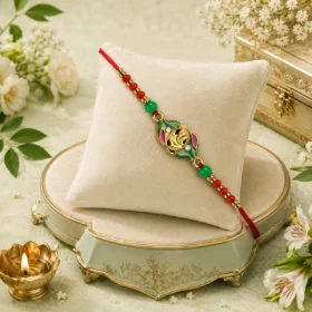 Ganesh Leaf Motif Rakhi for Brother