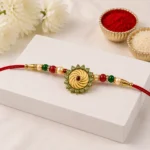 Round Shape Rakhi with Stone and Bead Work