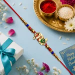 Stylish Bro Rakhi with Colorful Enamel – Premium Raksha Bandhan Rakhi for Brother with Roli & Chawal