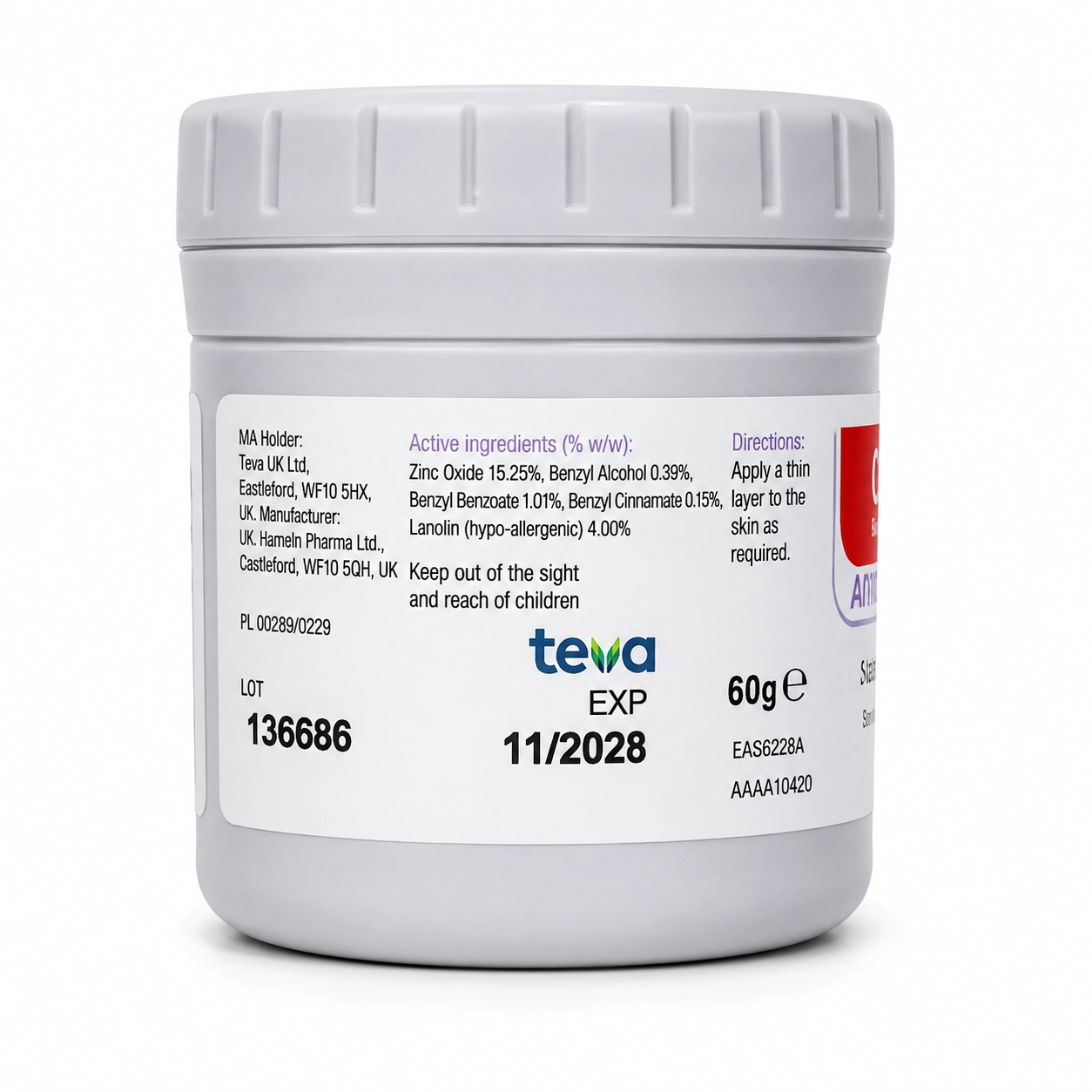 Sudocrem Antiseptic Cream 60g for nappy rash and skin care