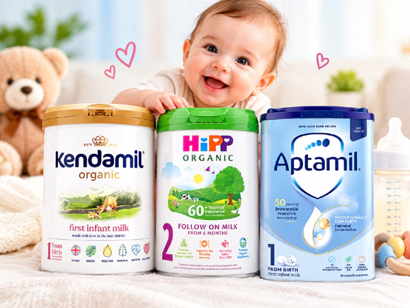 Baby formula and baby food products including Kendamil, HiPP Organic and Aptamil